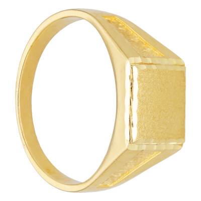 Rectangular 375/1000 Yellow Gold Signet Ring, 9 x 10 mm - Imperium