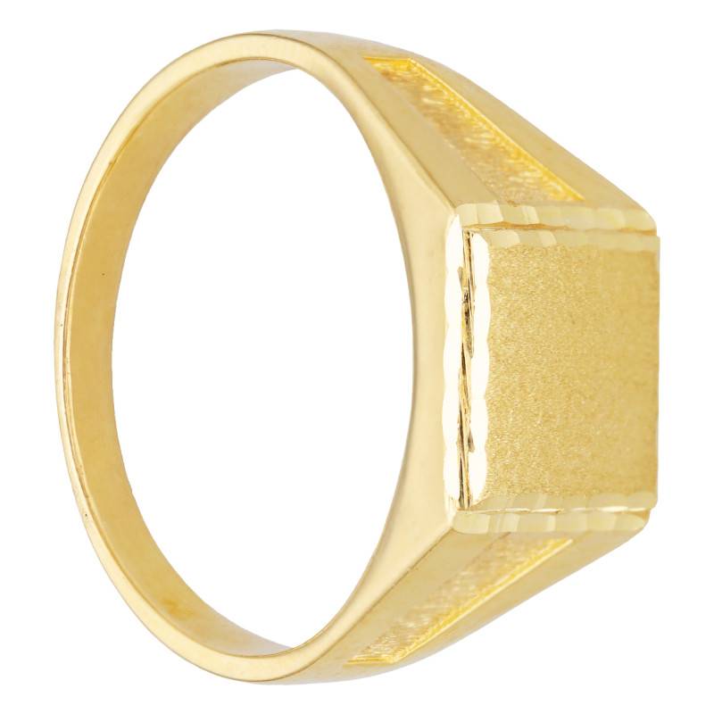Rectangular 375/1000 Yellow Gold Signet Ring, 9 x 10 mm - Imperium