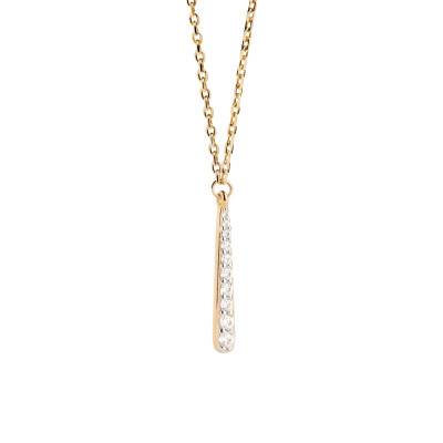 Olga 925 Silver Yellow Gold-Plated & Zirconium Oxide Necklace, 40 to 50 cm - CO01-973-U - Pdpaola