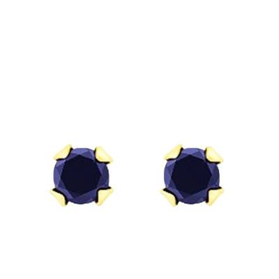 750/1000 Yellow Gold & Sapphire Stud Earrings - Emanessence
