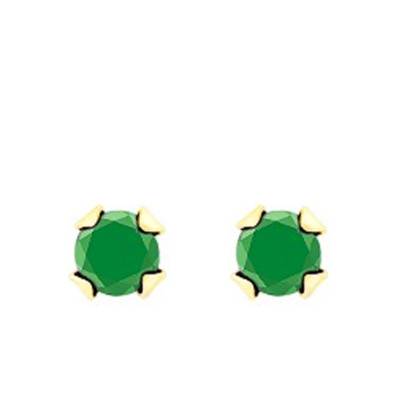 750/1000 Yellow Gold & Emerald Earrings - Emanessence