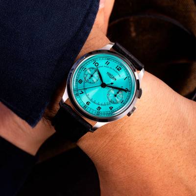 Vulcain Turquoise Monopusher Heritage Watch 650167A38 - Vulcain