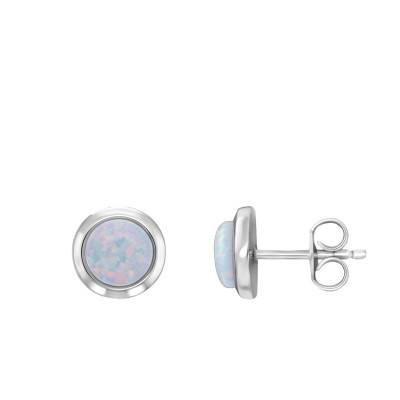 Puces d'oreilles Pierre Multicolore Argent - Emanessence