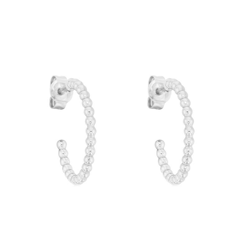 30 mm Silver Ball Hoop Earrings - Emanessence