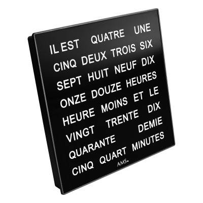 Black Dial Word Wall Clock 1235FR - AMS Design