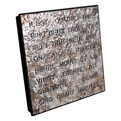 Silver Metal Dial Word Wall Clock 1239FR - AMS Design