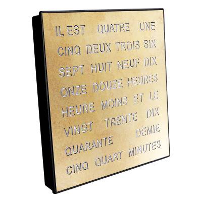Gold Metal Dial Word Wall Clock 1241FR - AMS Design