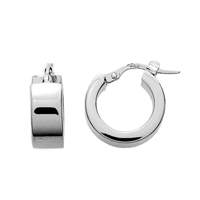Silver Rectangle Wire Hoop Earrings, 10 mm Diameter - Emanessence