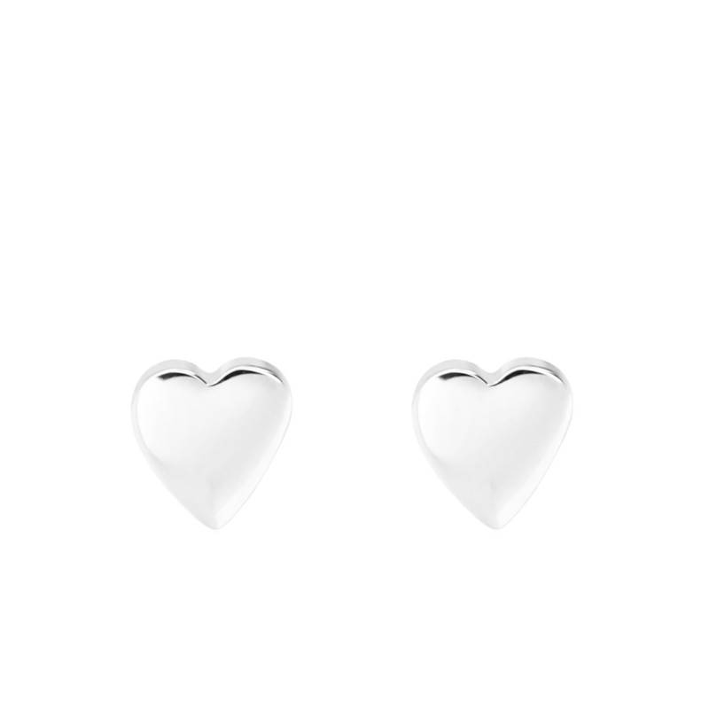 Silver Heart Stud Earrings - Emanessence
