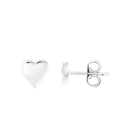 Silver Heart Stud Earrings - Emanessence