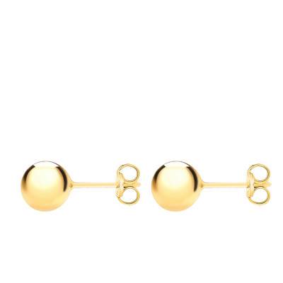 375 Yellow Gold Ball Stud Earrings - Emanessence