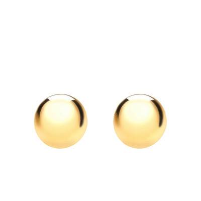 375 Yellow Gold Ball Stud Earrings - Emanessence
