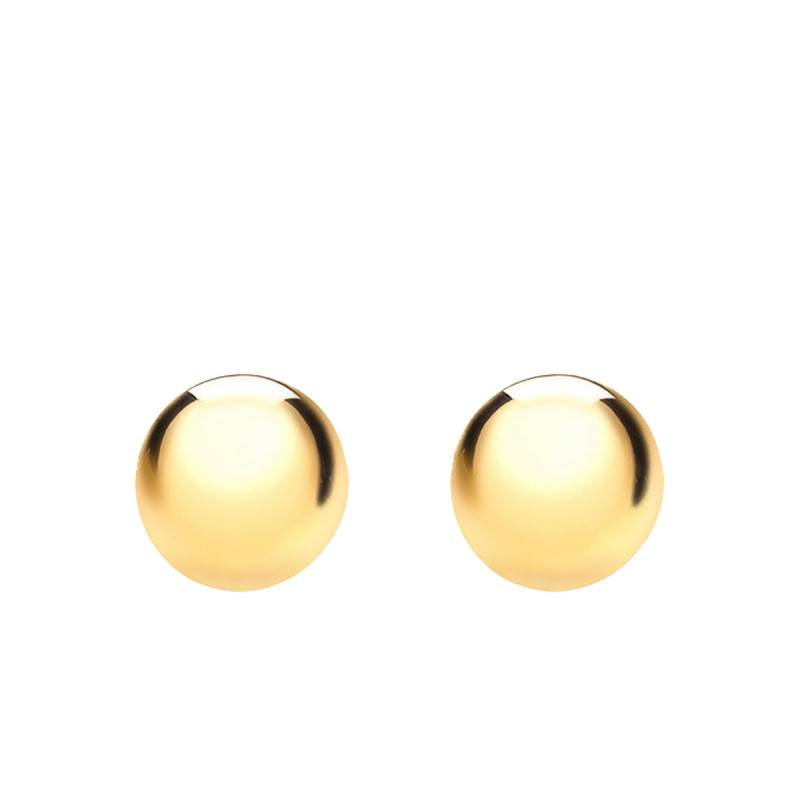 375 Yellow Gold Ball Stud Earrings - Emanessence