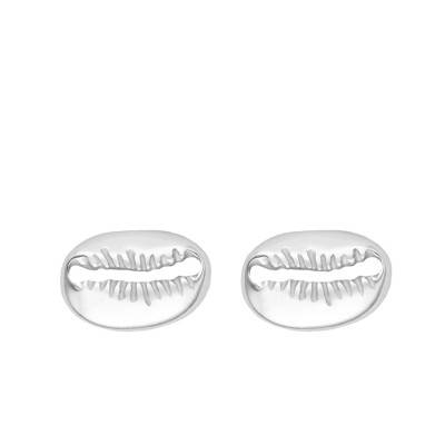 Sterling Silver Coffee Bean Stud Earrings - Emanessence