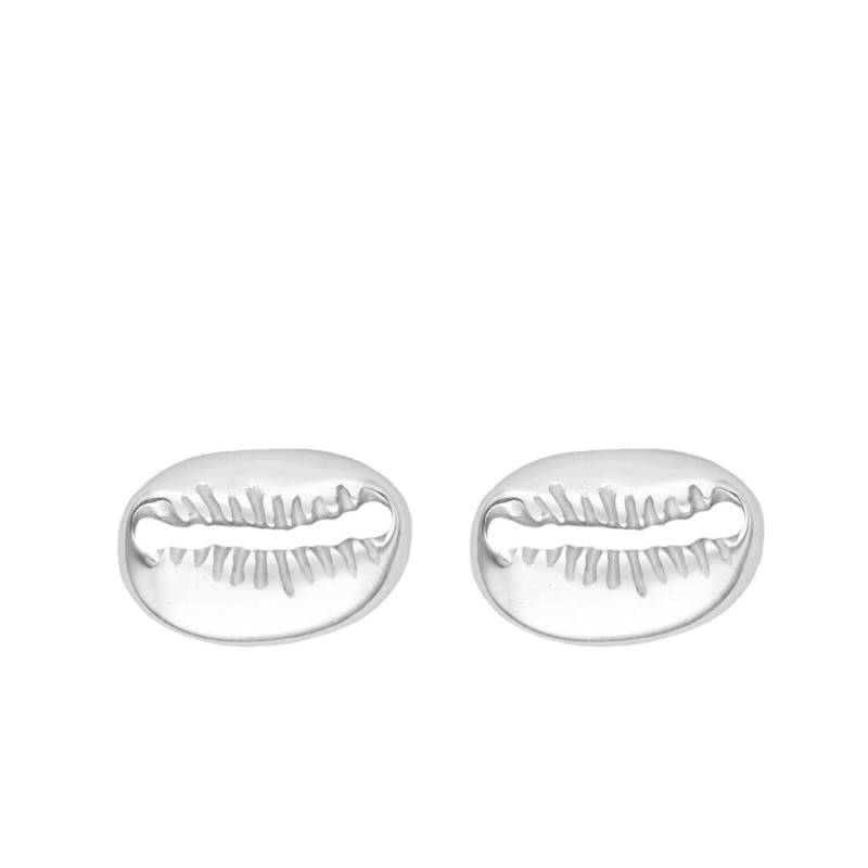 Sterling Silver Coffee Bean Stud Earrings - Emanessence