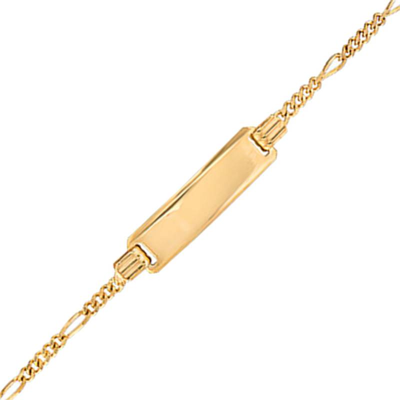 Yellow Gold 375/1000 Fine Chain ID Bracelet, Adjustable Length 16 cm, 1.70 mm Width - Emanessence