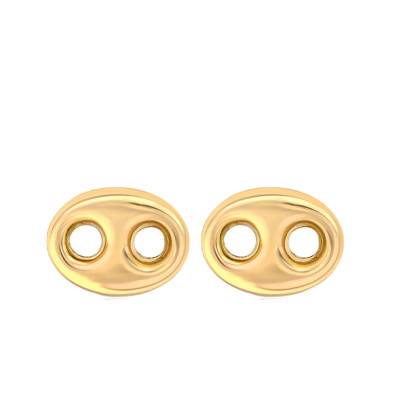 18K Yellow Gold Coffee Bean Earrings - Emanessence