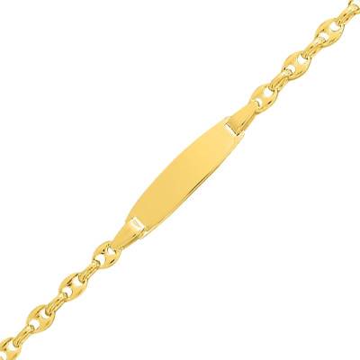 Gourmette en Plaqué Or & Maille Grain de Café , Longueur 15 cm - Bambins