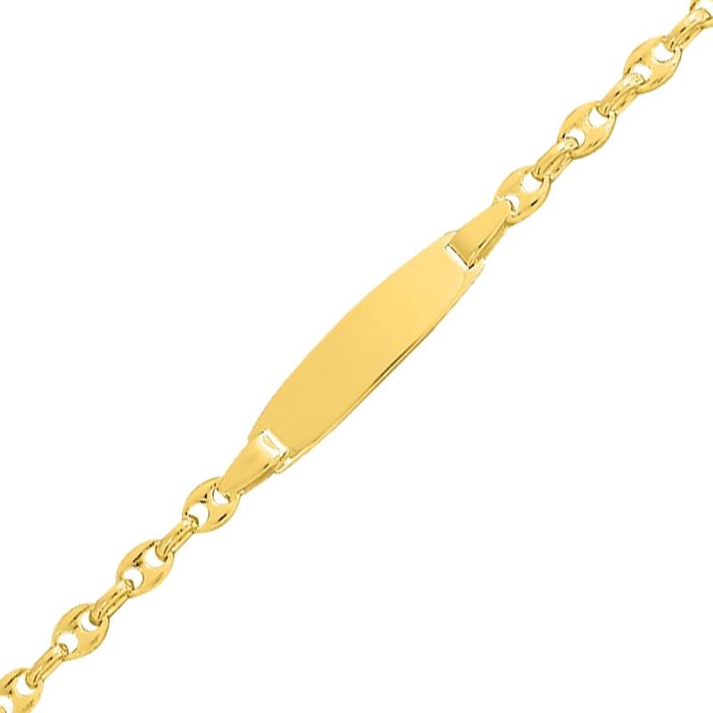 Gourmette en Plaqué Or & Maille Grain de Café , Longueur 15 cm - Bambins