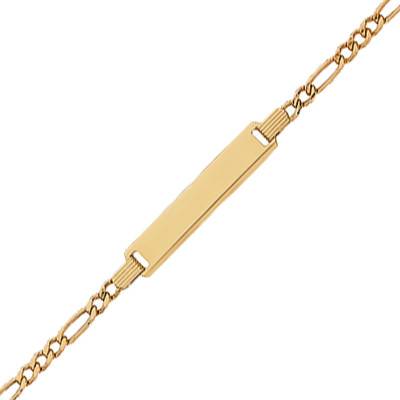 Gourmette Junior Rectangle, Or Jaune 750, Longueur 18 cm, Largeur 2,50 mm - Bambins