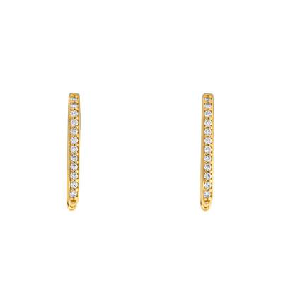375 Yellow Gold Rectangular Hoop Earrings - Emanessence