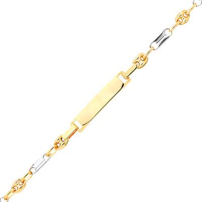 Gourmette grain de café alternée 2 Ors 375, Longueur 14.5 cm réglable - Bambins