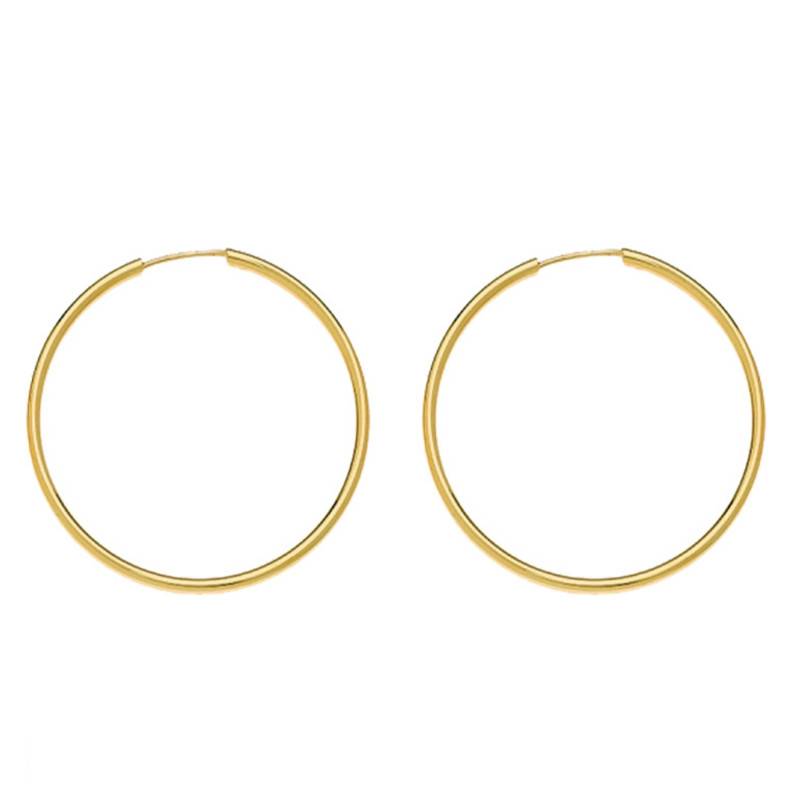 375/1000 Yellow Gold Hoop Earrings, 20 mm Diameter - Emanessence