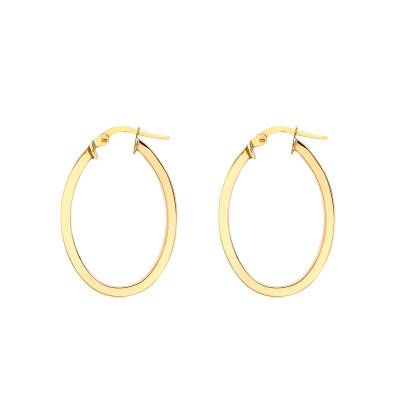 Créoles Ovales Fil 2 mm Or Jaune 375 - Emanessence