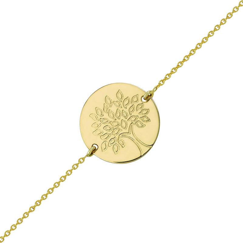 750/1000 Yellow Gold Tree of Life Baby ID Bracelet, Adjustable Length 14 cm - Bambins