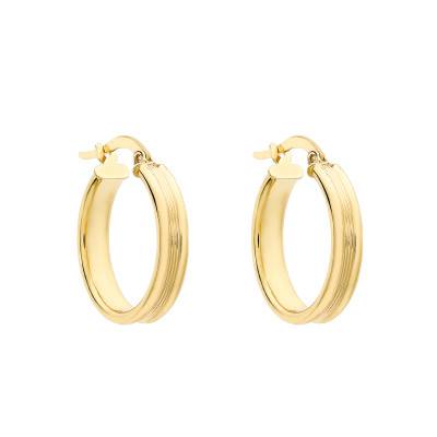 Linda 375/1000 Yellow Gold Hoop Earrings, 18 mm Diameter - Emanessence