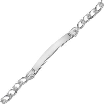 Gourmette Identité, Maille Gourmette 4 mm, Argent, Longueur 18 cm - Emanessence