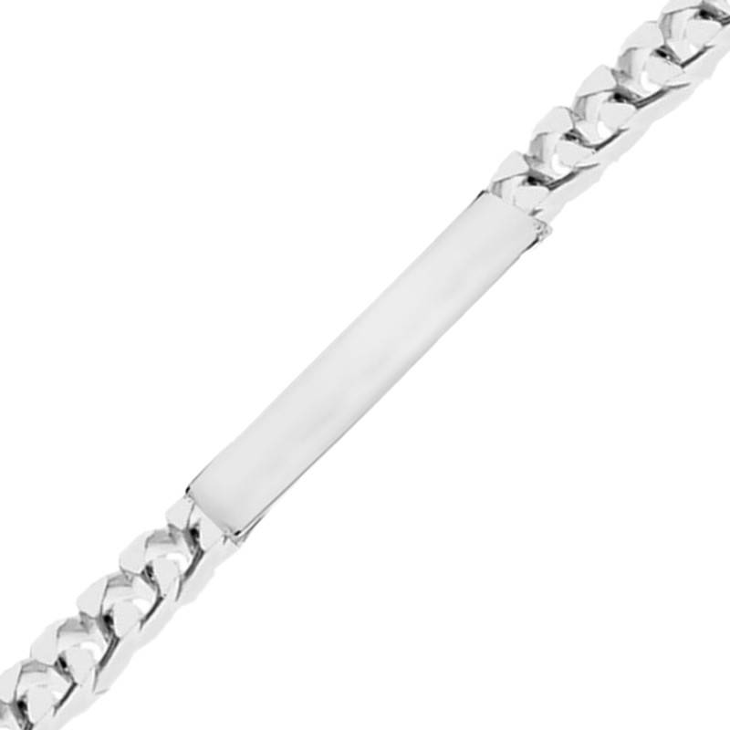 Silver Cuban Link ID Bracelet, 20 cm - Emanessence