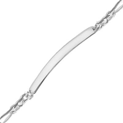 Gourmette identité, maille figaro, Argent, Longueur 20 cm - Emanessence