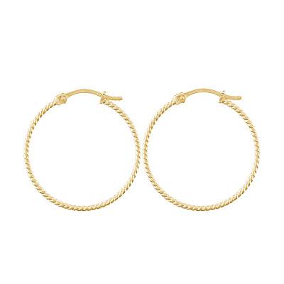 Créoles fil torsadé Or Jaune 750, Diamètre 20 mm - Emanessence