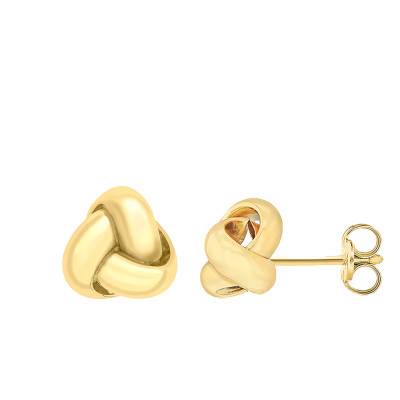 375 Yellow Gold Crossover Stud Earrings - Emanessence