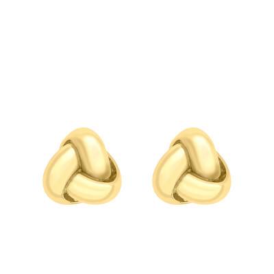 375 Yellow Gold Crossover Stud Earrings - Emanessence