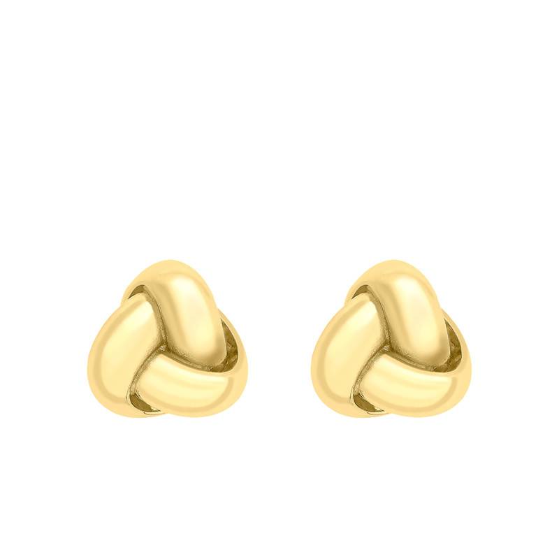 375 Yellow Gold Crossover Stud Earrings - Emanessence