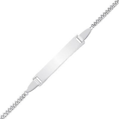 375 White Gold Baby ID Bracelet, Adjustable Length 14 cm, Width 2 mm - Bambins