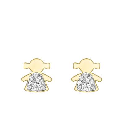Boucles d'oreilles Petite fille Or Jaune 375 - Emanessence