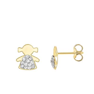 Boucles d'oreilles Petite fille Or Jaune 375 - Emanessence
