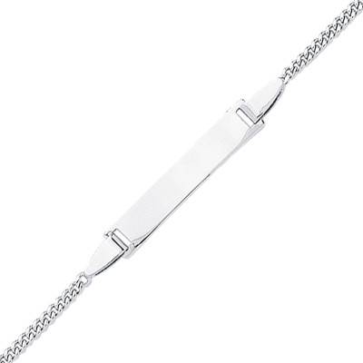 Gourmette Bébé Or Blanc 750, Longueur 14 cm réglable, Largeur 2,00 mm - Bambins