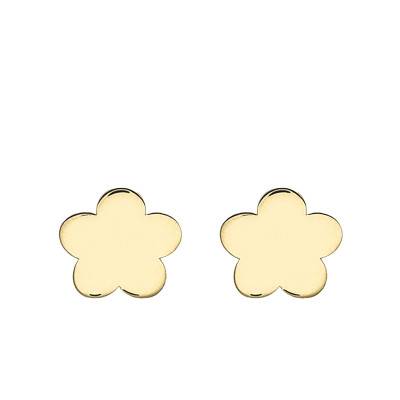 Yellow Gold 375 Flower Stud Earrings - Emanessence