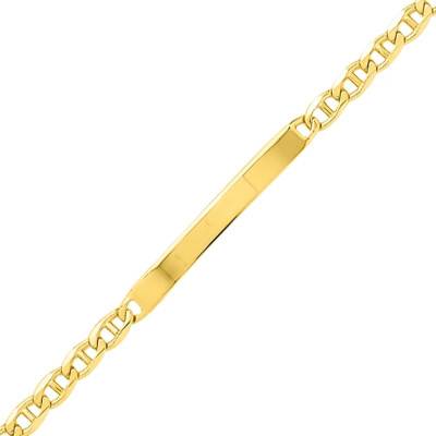 750/1000 Gold Mariner Chain ID Bracelet, Length 21 cm, Width 4 mm - Emanessence