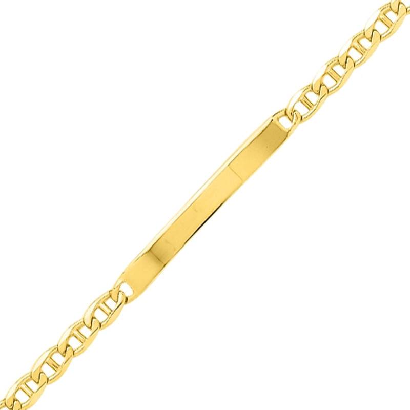 750/1000 Gold Mariner Chain ID Bracelet, Length 21 cm, Width 4 mm - Emanessence