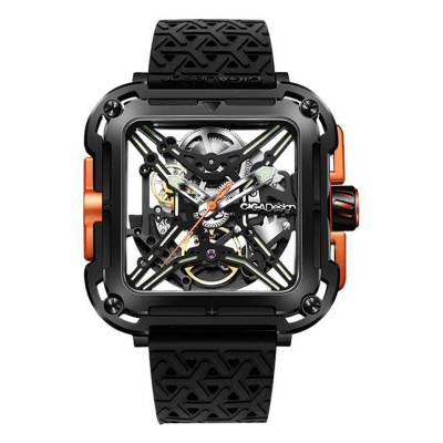 Ciga Design X Series Gorilla Black Orange Watch X011-BLOG-W25BK - Ciga Design