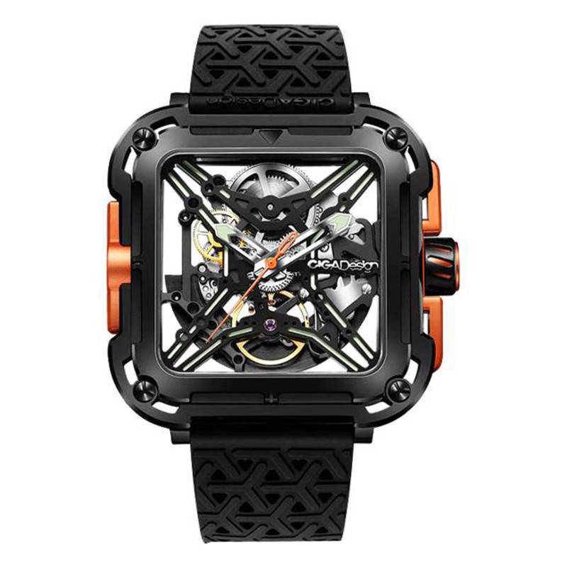 Ciga Design X Series Gorilla Black Orange Watch X011-BLOG-W25BK - Ciga Design