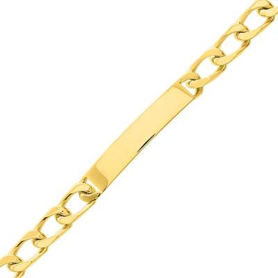 Gourmette Identité Maille Cheval en Or Jaune 750, Longueur 21 cm - Emanessence