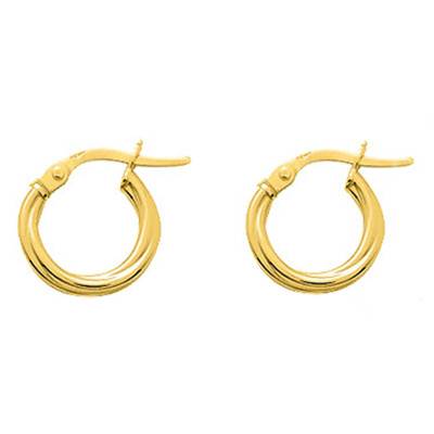Twisted Gold-Plated Hoop Earrings, Diameter 8 mm to 35 mm - Emanessence