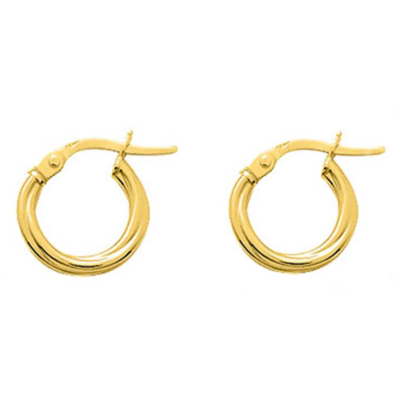 Twisted Gold-Plated Hoop Earrings, Diameter 8 mm to 35 mm - Emanessence