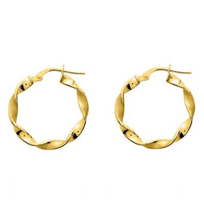 Créoles Torsadées plaqué or, Diamètre 15 mm ou 20 mm - Emanessence